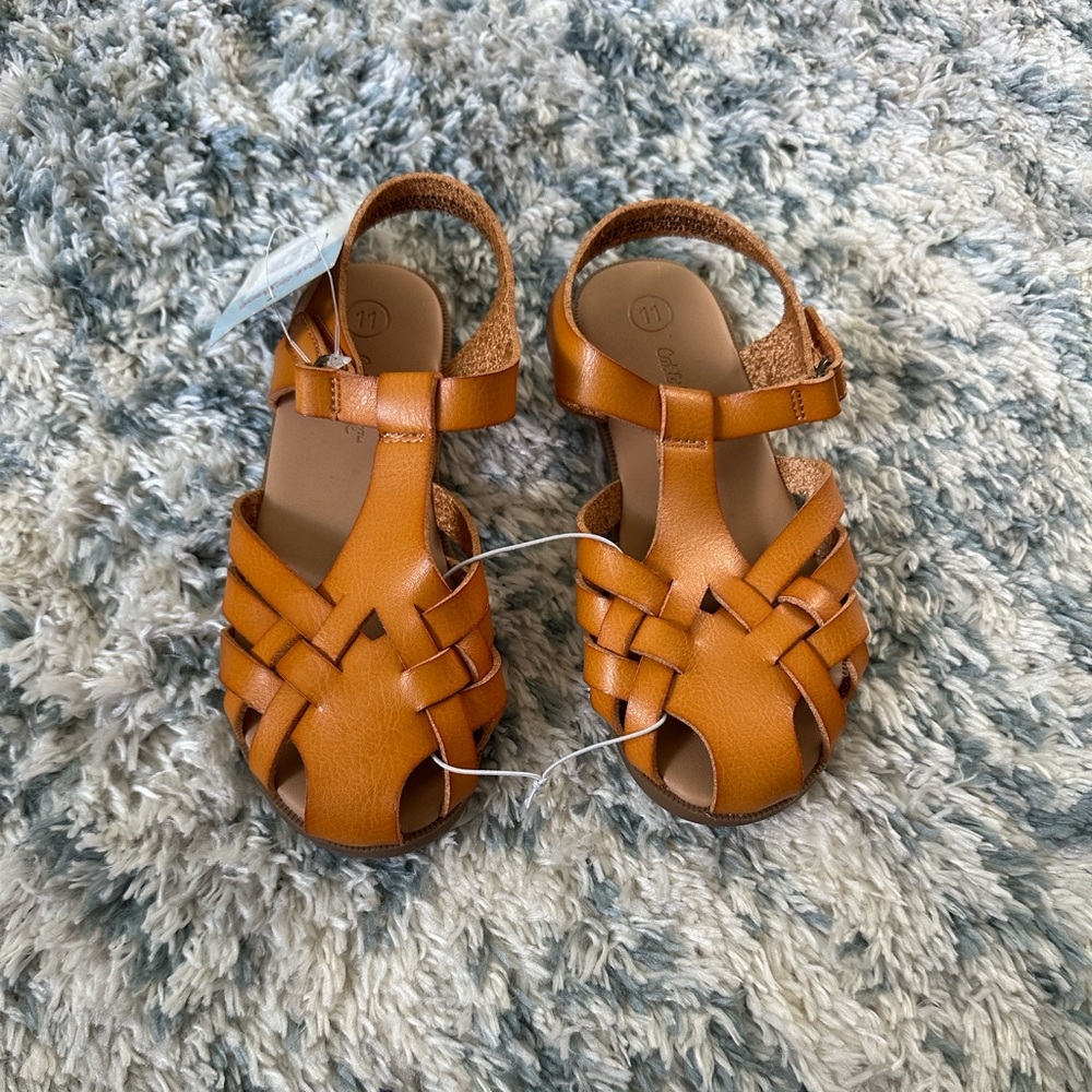 Cat & Jack Kids' Woven Orange Sandals